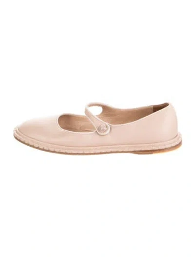 Pre-owned Chloé Leather Grosgrain Trim Mary Jane Flats In Pink