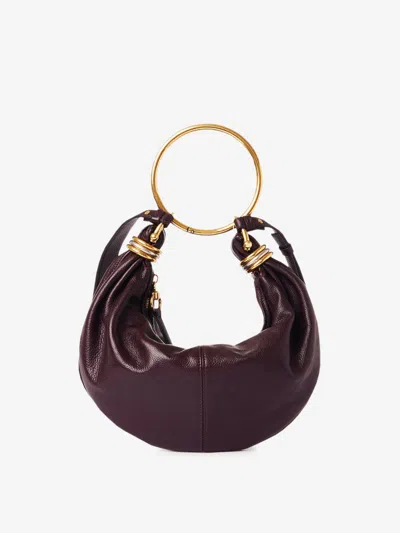 Chloé Bracelet Small Leather Shoulder Bag In Red