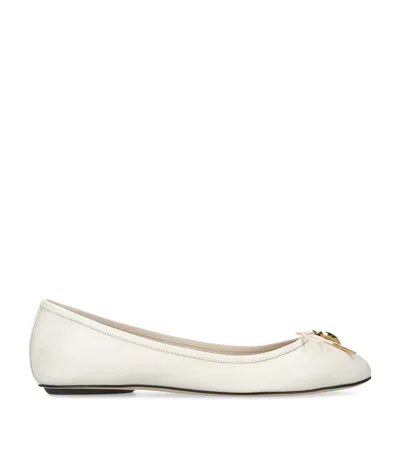 Chloé Womens Bone Iris Ballerina Leather Flats Eur 39 / 6 Uk