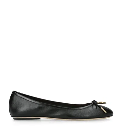 Chloé Chloe Iris Leather Ballerina Flat In Black