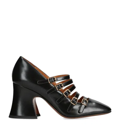 Chloé Leather Janis Pumps 85 In Black