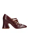 Chloé Aubergine Leather Pumps In Purple