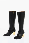 Chloé Leather Knee-high Boots With Metallic Effect Heel 8 Cm