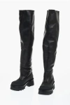 CHLOÉ LEATHER KNEE-HIGH BOOTS WITH TANK SOLE