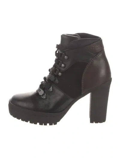 Pre-owned Chloé Leather Lace-up Boots In Black