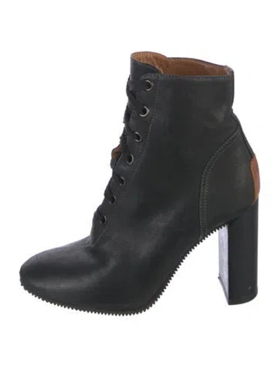 Pre-owned Chloé Leather Lace-up Boots In Black