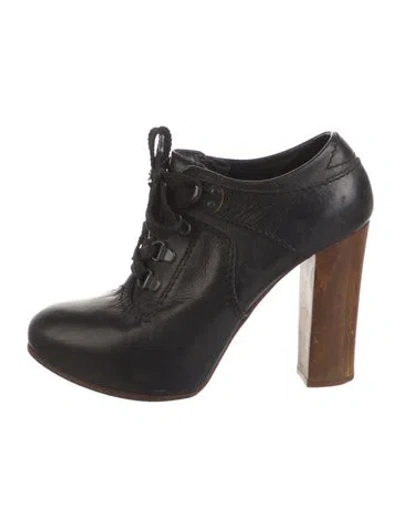 Pre-owned Chloé Leather Lace-up Boots In Black