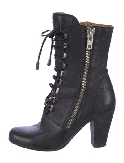 Pre-owned Chloé Leather Lace-up Boots In Blue