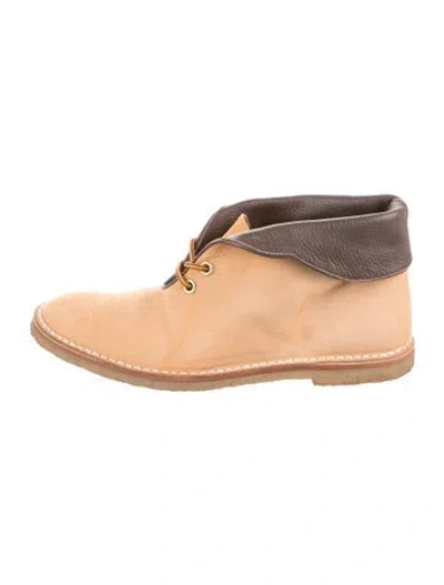 Pre-owned Chloé Leather Lace-up Boots In Brown