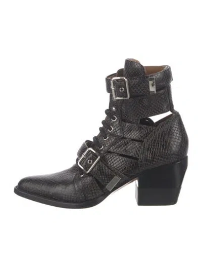 Pre-owned Chloé Leather Lace-up Boots In Multi