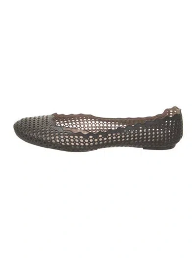 Pre-owned Chloé Leather Lasercut Accents Ballet Flats In Blue