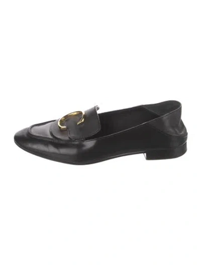 Pre-owned Chloé Leather Loafers In Black