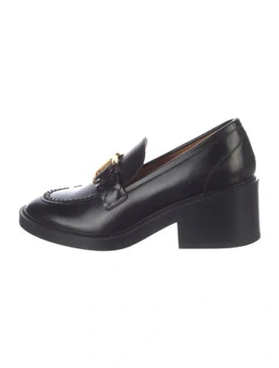 Pre-owned Chloé Leather Loafers In Black