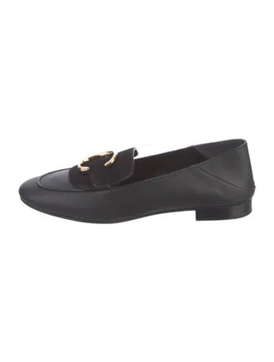 Pre-owned Chloé Leather Loafers In Black