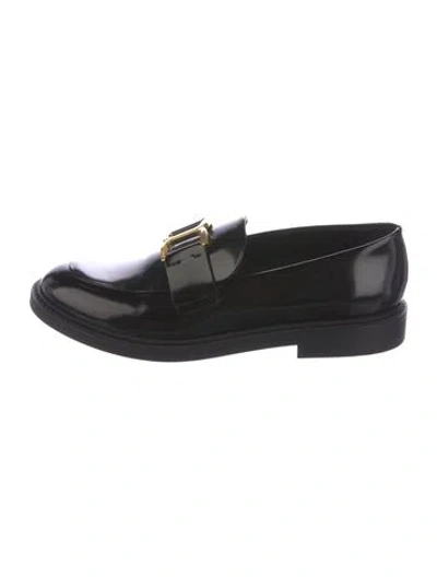 Pre-owned Chloé Leather Loafers In Black