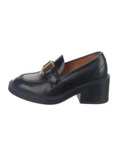 Pre-owned Chloé Leather Loafers In Blue