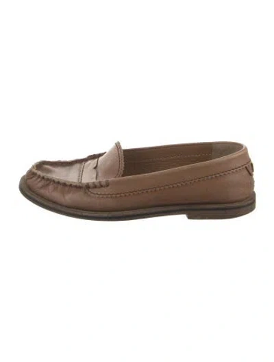 Pre-owned Chloé Leather Loafers In Brown