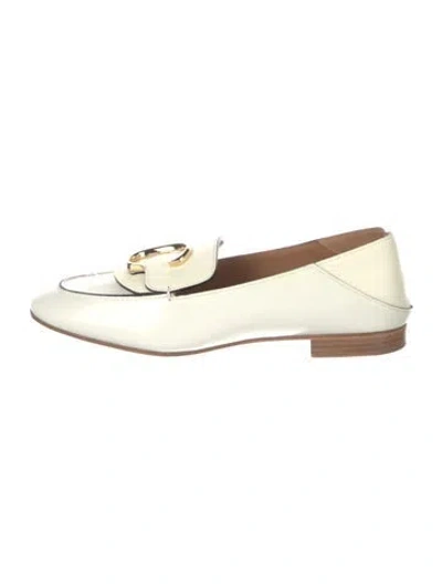 Pre-owned Chloé Leather Loafers In Neutral