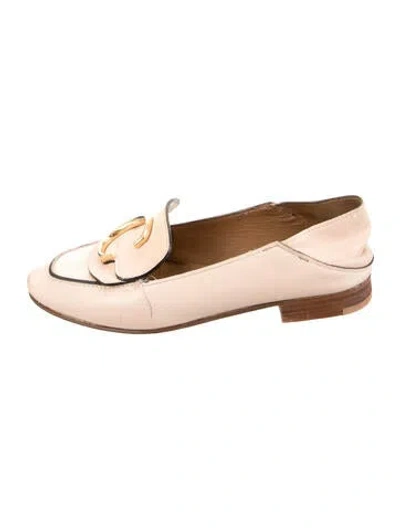 Pre-owned Chloé Leather Loafers In Neutral