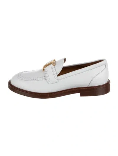 Pre-owned Chloé Leather Loafers In White