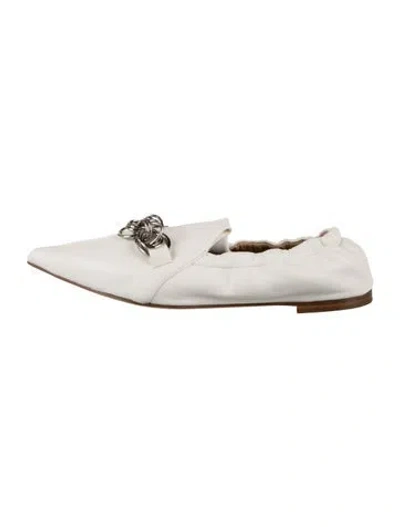 Pre-owned Chloé Leather Loafers In White