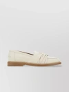 CHLOÉ LEATHER LOAFERS WITH DRAPED LAMB NAPPA INSERTS
