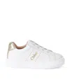 Chloé Leather Logo Sneakers In White