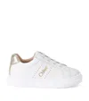 Chloé Leather Logo Sneakers In White