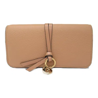 Pre-owned Chloé Leather Long Wallet (bi-fold) () In Brown