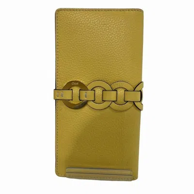 Pre-owned Chloé Leather Long Wallet (bi-fold) () In Yellow