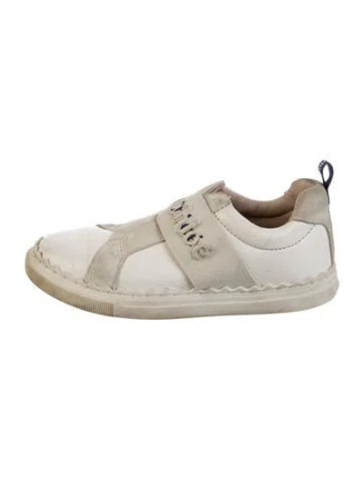 Pre-owned Chloé Babies' :leather Low Top Sneakers In White