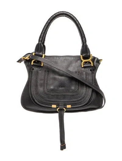 Pre-owned Chloé Leather Marcie In Black