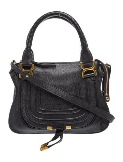 Pre-owned Chloé Leather Marcie In Black
