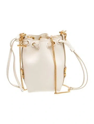 Pre-owned Chloé Leather Marcie Bucket Micro In Neutral