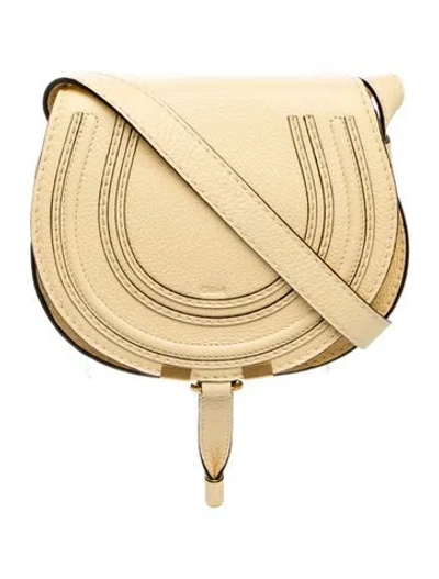 Pre-owned Chloé Leather Marcie Crossbody Bag Small In Yellow