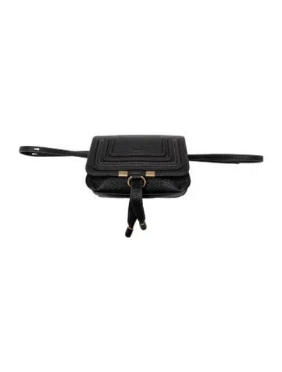 Pre-owned Chloé Leather Marcie Crossbody In Black