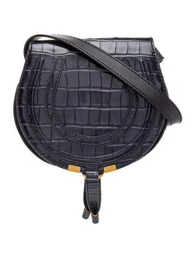 Pre-owned Chloé Leather Marcie Crossbody In Blue