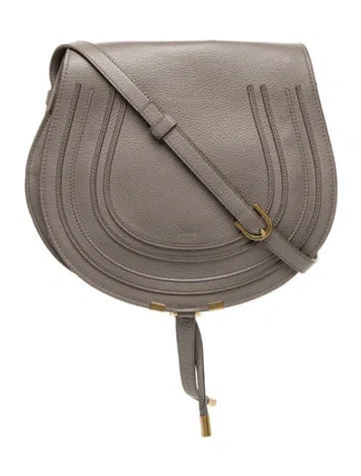 Pre-owned Chloé Leather Marcie Crossbody In Gray
