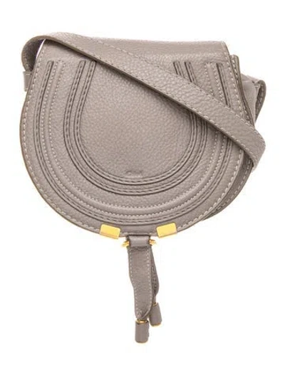 Pre-owned Chloé Leather Marcie Crossbody In Gray