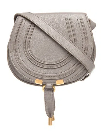 Pre-owned Chloé Leather Marcie Crossbody In Grey