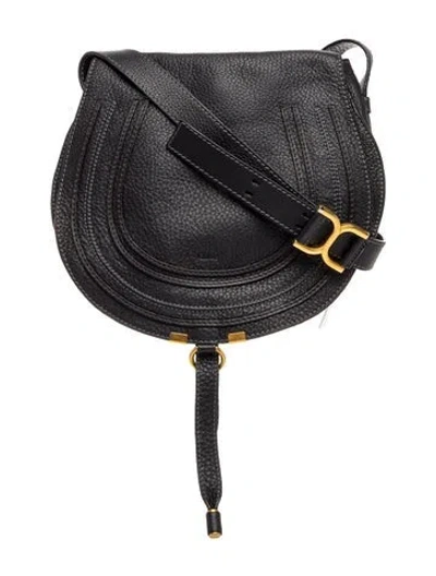 Pre-owned Chloé Leather Marcie Crossbody Medium In Black