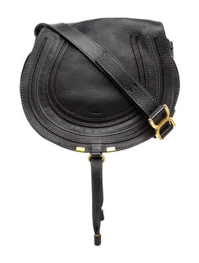 Pre-owned Chloé Leather Marcie Crossbody Medium In Black