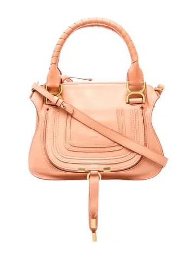 Pre-owned Chloé Leather Marcie Crossbody Mini 2024 In Orange