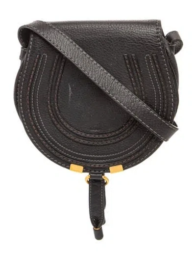 Pre-owned Chloé Leather Marcie Crossbody Mini In Black