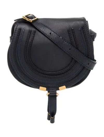 Pre-owned Chloé Leather Marcie Crossbody Mini In Blue