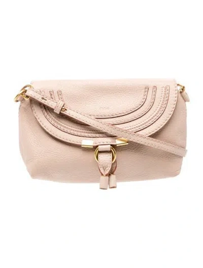 Pre-owned Chloé Leather Marcie Crossbody In Pink