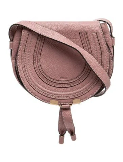 Pre-owned Chloé Leather Marcie Crossbody In Pink