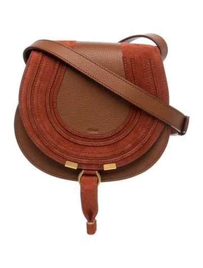Pre-owned Chloé Leather Marcie Crossbody Small In Brown