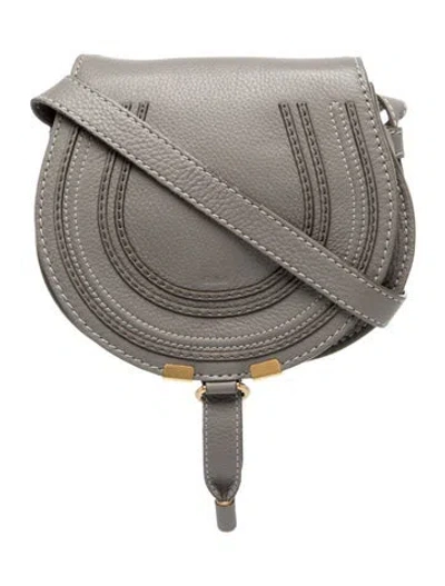 Pre-owned Chloé Leather Marcie Crossbody Small In Gray