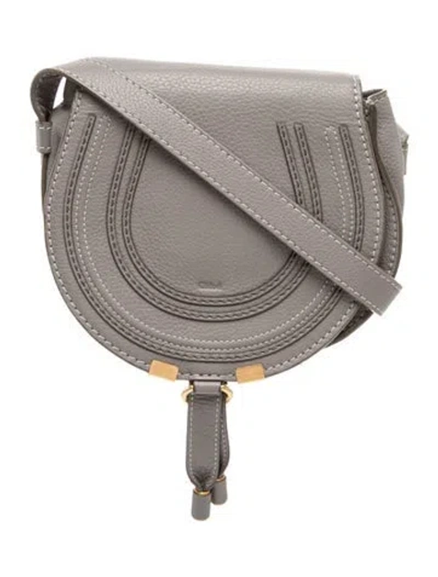 Pre-owned Chloé Leather Marcie Crossbody Small In Gray